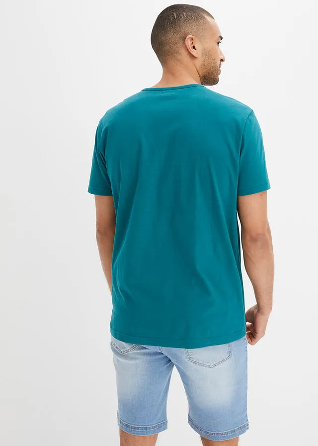 CAMISETA CON CORTE CóMODO (2 UNIDADES) AZUL PETRóLEOBLANCO